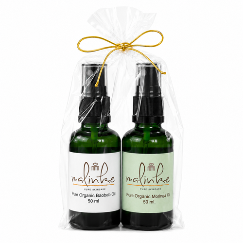 Malinke gavesæt Pure Organic Baobab & Moringa Olie 2 x 50 ml